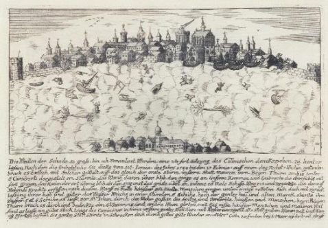 The great ice drift, Lorenz Moser, Cologne, 1784